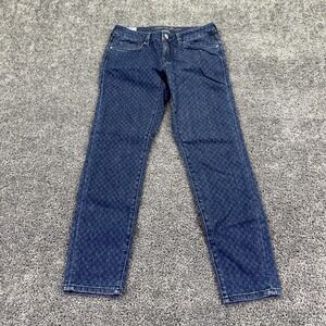 Mavi Jeans Womens 27 Blue Serena Ankle Low Rise Super Skinny Geometric Stretch